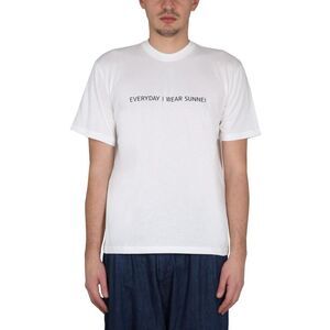 SUNNEI Cotton T-Shirt with Text Graphic Men WHITE T-Shirts